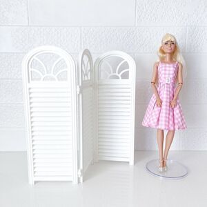 3-Panel White Privacy Screen Dollhouse 1:6 Scale Furniture 12” Barbie Integrity